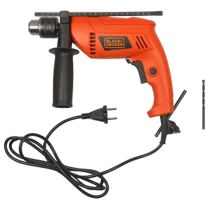 BLACK+DECKER HD555-IN 550 W Hammer Drill (Lock-On Switch, Orange)