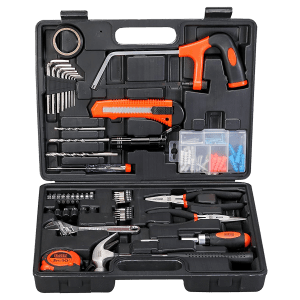 BLACK+DECKER BMT108C Hand Tool Kit (Tools Are Securely Housed, Orange)