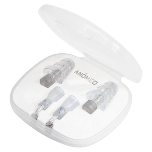 ANOMEO Sleep Silicone and Polypropylene Earplugs (Special Filter to Reduce Loud Noise, 2425, Grey)