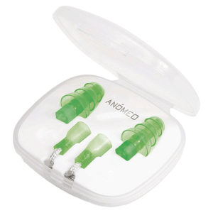 ANOMEO Travel Silicone and Polypropylene Earplugs (Optimal Sound Protection, 2426, Green)