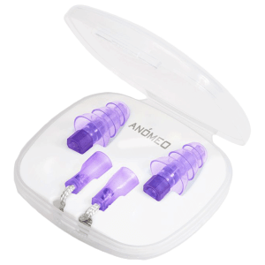 ANOMEO Focus and Relax Silicone and Polypropylene Earplugs (Noise Cancellation, 2430, Purple)