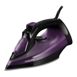 PHILIPS 5000 Series 2400 Watts Steam Iron (SteamGlide Plus, DST5030/80, Black/Purple)