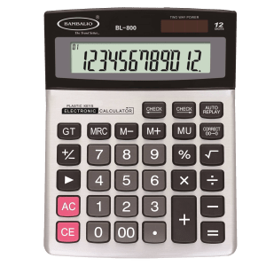 BAMBALIO Basic Calculator (12 Digits-Large Display, BL-800, Silver)