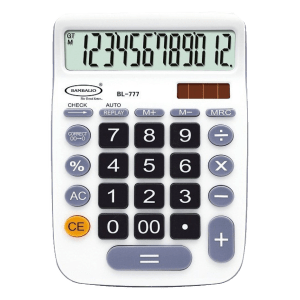 BAMBALIO Basic Calculator (12 Digits-Large Display, BL-777, White)