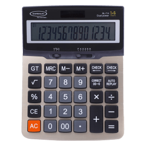 BAMBALIO Basic Calculator (14 Digits-Large Display, BL-714, Metallic)