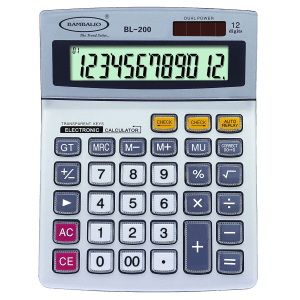 BAMBALIO Basic Calculator (12 Digits-Large Display, BL-200, Silver)