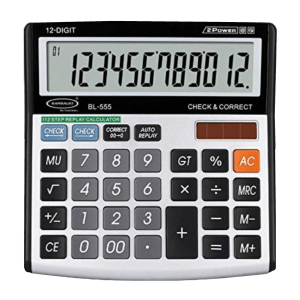 BAMBALIO Basic Calculator (12 Digits-Large Display, BL-555, Metallic)