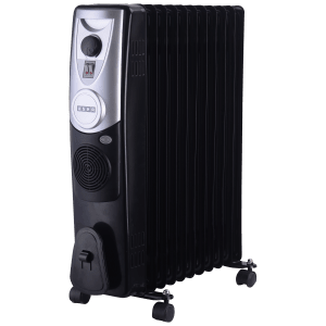 USHA 2500 Watts Oil Filled Room Heater (3 Level Heat Settings, 4211 F PTC, Black)