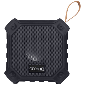 Croma 5W Portable Bluetooth Speaker (IPX7 Waterproof, High Bass, Black)