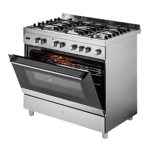 KAFF 100 Litres 5 Burner Cooking Range with Electric Oven (KGM90, Silver)