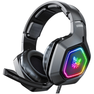 ONIKUMA K10 Over-Ear Wired Gaming Headphone with Mic (Virtual 7.1 Surround Sound, Black)