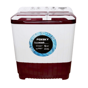 FOXSKY 7.6 Kg 5 Star Semi Automatic Washing Machine with 3D Scrub Technology (Aqua Wash, Maroon)