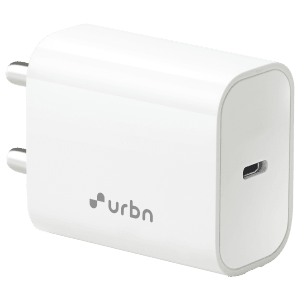 urbn 25W Type C Fast Charger (Adapter Only, Short Circuit Control, White)