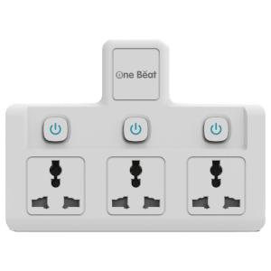 One Beat Wall 3 Sockets Surge Protector (LED Indicator, OB-203, White)