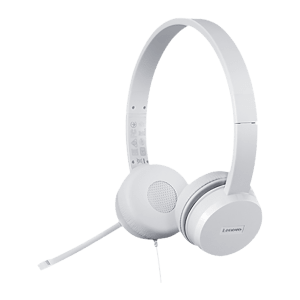 Lenovo 110 Stereo GXD1B67867 Wired Headphone with Mic (On Ear, White)