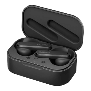 PHILIPS TAT4506BK/00 TWS Earbuds with Active Noise Cancellation (IPX4 Water Resistant, 24 Hours Playback, Black)