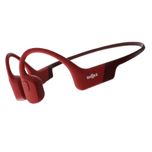 SHOKZ OpenRun Bone Conduction Bluetooth Headphone with Noise Isolation (IP67 Waterproof, 8 Hours Playtime, Red)