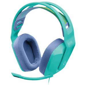 logitech G Series G335 Wired Gaming Headset with Passive Noise Cancellation (Built-in Controls, Over Ear, Mint)