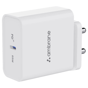 ambrane Raap 65W Type C Fast Charger (Adapter Only, White)