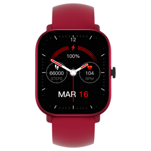 in base Urban Lite X Smartwatch with Activity Tracker (40.64mm IPS LCD Display, IPX68 Water Resistant, Red Strap)