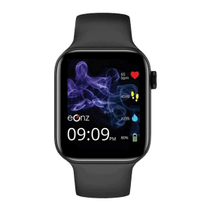 eOnz Elite Smartwatch with Activity Tracker (45mm AMOLED Display, IP68 Waterproof, Black Strap)