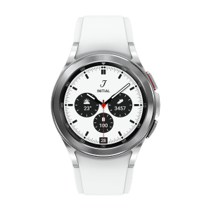 SAMSUNG Galaxy Watch4 Classic Smartwatch with Activity Tracker (42mm Super AMOLED Display, Water Resistant, Silver Strap)