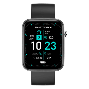 STYX NYX Smartwatch with Activity Tracker (43.1mm HD Display, IP67 Water Resistant, Midnight Black Strap)