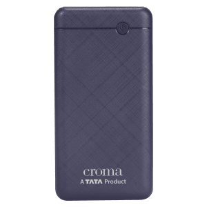 Croma 10000 mAh 12W Fast Charging Power Bank (1 Micro USB Type B, 1 Type C & 2 Type A Ports, Short Circuit Protection, Blue)