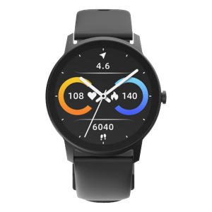 Fitshot Loop Smartwatch with Health Monitoring (32.51mm Lucid Display, IP68 Water Resistant, Black Strap)