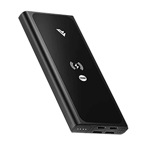 Vaku Rapid OS 10000 mAh 15W Fast Charging Power Bank (1 Micro USB Type B, 1 Type C & 2 Type A Ports, Wireless Charging, Black)