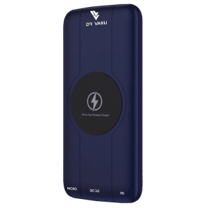 Vaku Rapid OS 10000 mAh 15W Fast Charging Power Bank (1 Micro USB Type B, 1 Type C & 2 Type A Ports, Wireless Charging, Blue)