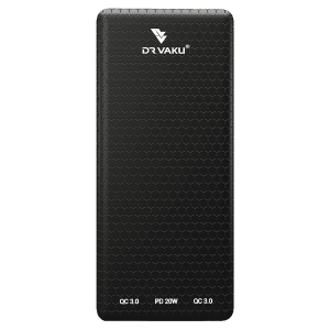 Vaku Carbon Series Magnus 10000 mAh Fast Charging Power Bank (1 Micro USB Type B, 1 Type C & 2 Type A Ports, Digital LED Indicator, Black)