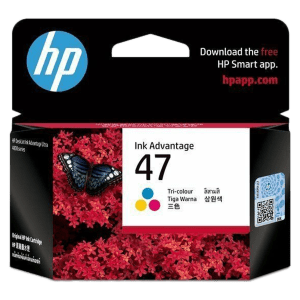 HP 47 Tri-color Original Ink Cartridge (6ZD61AA, Blue, Yellow & Pink)