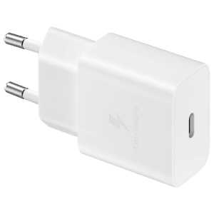 SAMSUNG 15W Type C Fast Charger (Adapter Only, Short-Circuit Protection, White)