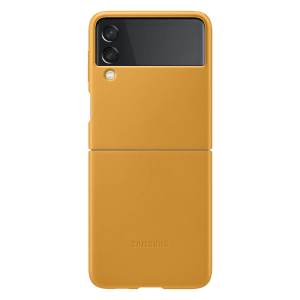 SAMSUNG Soft Leather Back Cover for SAMSUNG Galaxy Z Flip3 5G (Premium Protection, Mustard)