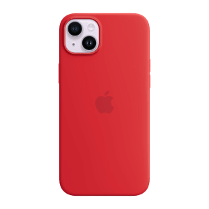 Apple Soft Silicone Back Cover for Apple iPhone 14 Plus (MagSafe Charging Support, (Product) Red)