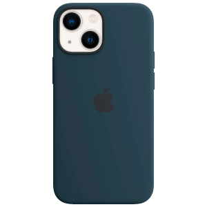 Apple Soft Silicone Back Cover for Apple iPhone 13 (Supports Wireless Charging, Abyss Blue)