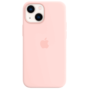 Apple Soft Silicone Back Cover for Apple iPhone 13 (Supports Wireless Charging, Chalk Pink)