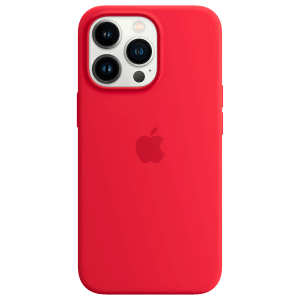 Apple Soft Silicone Back Cover for Apple iPhone 13 Pro Max (Supports Wireless Charging, (Product) Red)