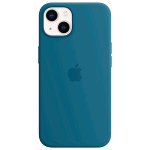 Apple Soft Silicone Back Cover for Apple iPhone 13 (Supports Wireless Charging, Blue Jay)