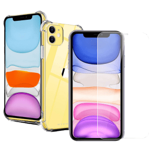 Hyphen DURO Screen Protector & TPU Back Cover Combo for Apple iPhone 11 (Supports Wireless Charging, Clear)