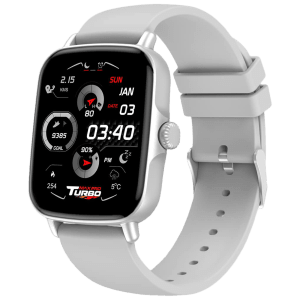 maxima Max Pro Turbo Smartwatch with Bluetooth Calling (42.9mm IPS HD Display, IP67 Water Resistant, Silver Strap)