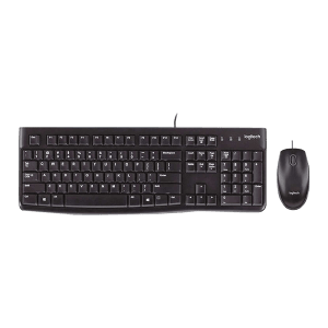 logitech MK120 Wired Keyboard & Mouse Combo (1000 DPI, Spill Resistant, Black)
