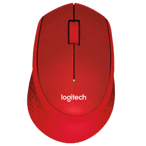 logitech M331 Plus Wireless Optical Mouse with Silent Click Buttons (1000 DPI, Plug & Play, Red)