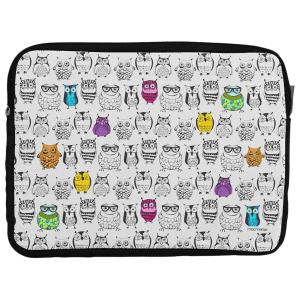 macmerise Owl Art Neoprene Laptop Sleeve for 13 Inch Laptop (Water Resistant, Multi Color)