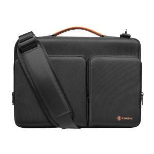 tomtoc Defender Fabric Laptop Sling Bag for 13.5, 14 & 14.4 Inch Laptop (Water Resistant, Black)