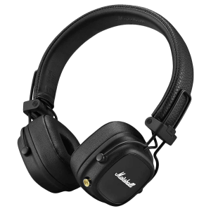 Marshall Major IV Bluetooth Headphone with Mic (Upto 80 Hours Playback, On Ear, Black)