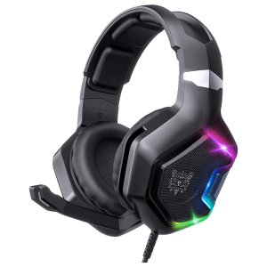 ONIKUMA K10 Pro Wired Gaming Headphone with Noise Cancellation (RGB Light, Over Ear, Black)