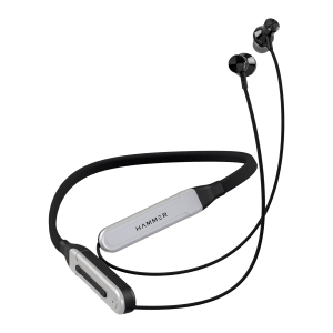 HAMMER S Neckband (IPX4 Water Resistant, Upto 30 Hours Playback, Silver)