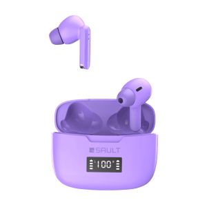 SAULT Airplugs 2x TWS Earbuds with Noise Isolation (IP57 Water Resistant, Touch Sensor, Purple)